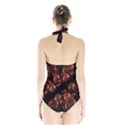 Fractal Chocolate Balls On Black Background Halter Swimsuit View2