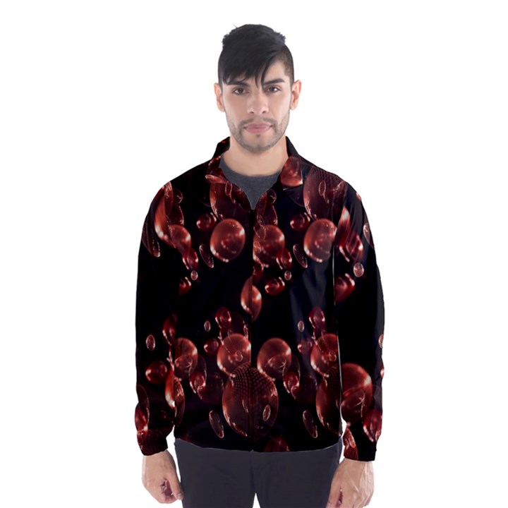 Fractal Chocolate Balls On Black Background Wind Breaker (Men)