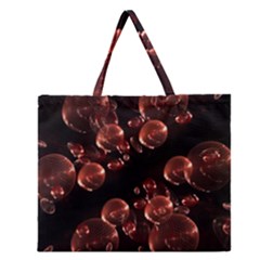 Fractal Chocolate Balls On Black Background Zipper Large Tote Bag