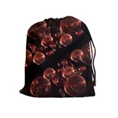 Fractal Chocolate Balls On Black Background Drawstring Pouches (Extra Large)