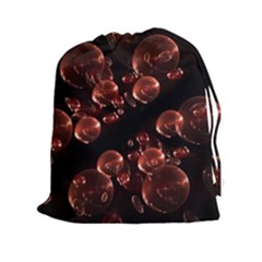 Fractal Chocolate Balls On Black Background Drawstring Pouches (XXL)