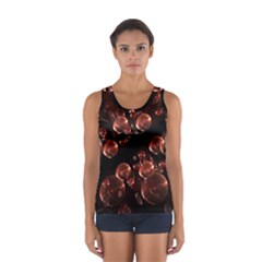 Fractal Chocolate Balls On Black Background Women s Sport Tank Top 