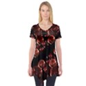 Fractal Chocolate Balls On Black Background Short Sleeve Tunic  View1