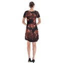 Fractal Chocolate Balls On Black Background Short Sleeve V-neck Flare Dress View2