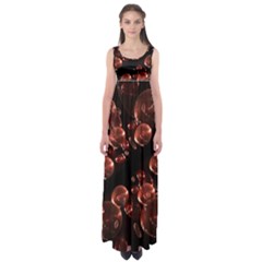 Fractal Chocolate Balls On Black Background Empire Waist Maxi Dress