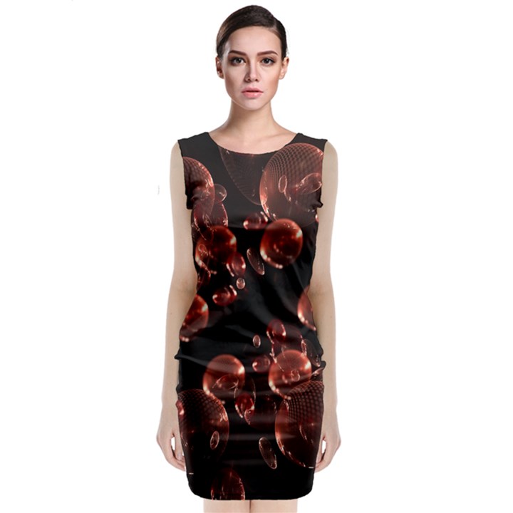 Fractal Chocolate Balls On Black Background Classic Sleeveless Midi Dress