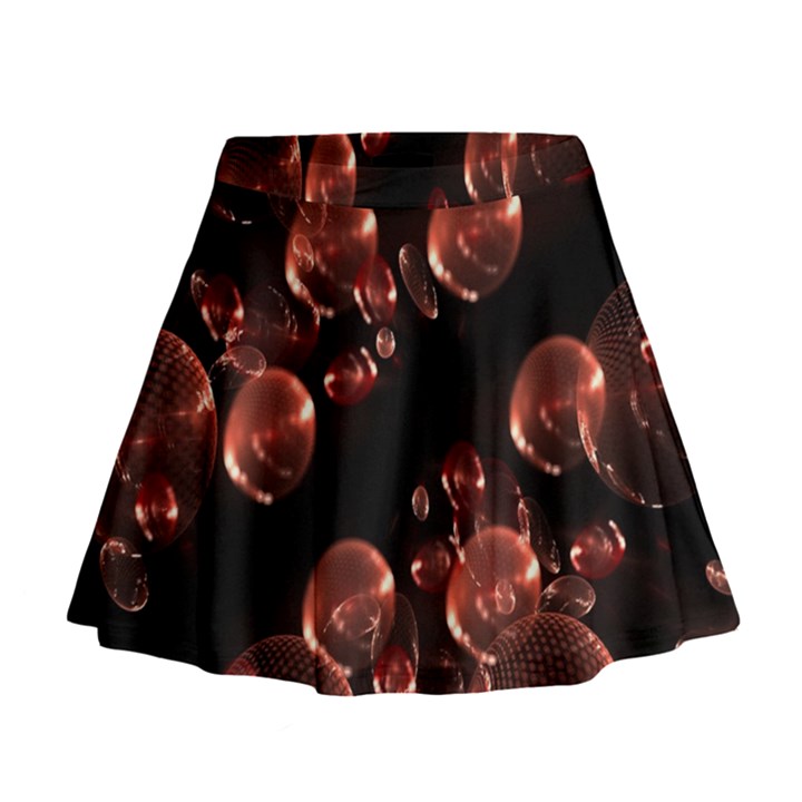 Fractal Chocolate Balls On Black Background Mini Flare Skirt