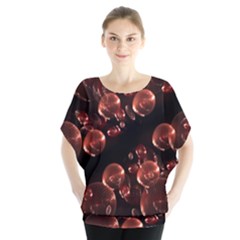 Fractal Chocolate Balls On Black Background Blouse