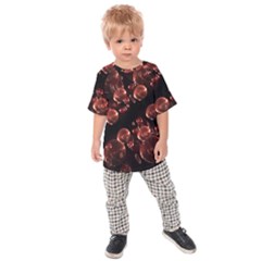 Fractal Chocolate Balls On Black Background Kids  Raglan Tee