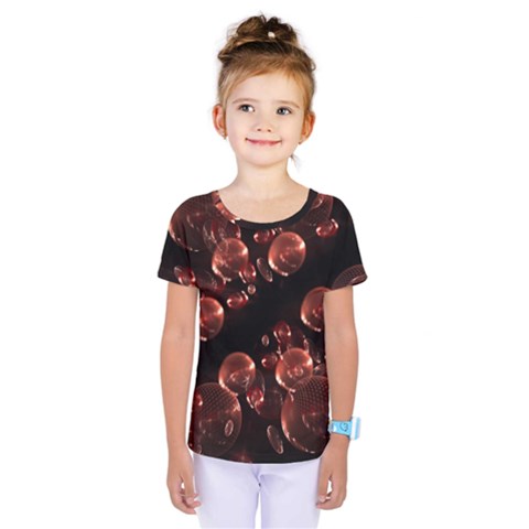 Fractal Chocolate Balls On Black Background Kids  One Piece Tee by Simbadda