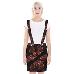 Fractal Chocolate Balls On Black Background Suspender Skirt