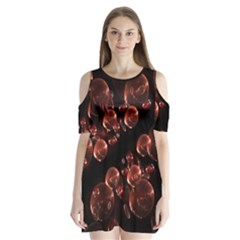 Fractal Chocolate Balls On Black Background Shoulder Cutout Velvet  One Piece