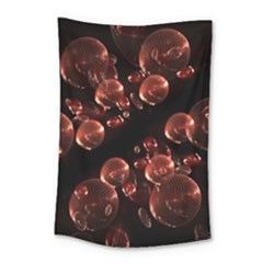 Fractal Chocolate Balls On Black Background Small Tapestry by Simbadda