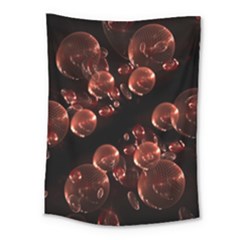 Fractal Chocolate Balls On Black Background Medium Tapestry by Simbadda