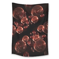 Fractal Chocolate Balls On Black Background Large Tapestry by Simbadda