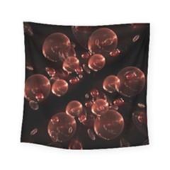 Fractal Chocolate Balls On Black Background Square Tapestry (small) by Simbadda