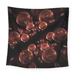 Fractal Chocolate Balls On Black Background Square Tapestry (large) by Simbadda