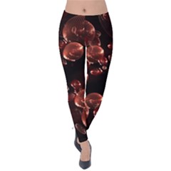 Fractal Chocolate Balls On Black Background Velvet Leggings