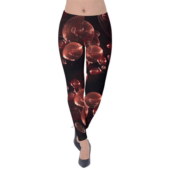 Fractal Chocolate Balls On Black Background Velvet Leggings