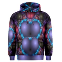 Blue Heart Fractal Image With Help From A Script Men s Pullover Hoodie by Simbadda