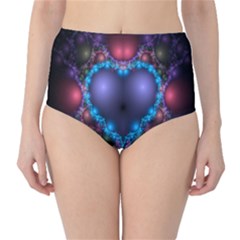 Blue Heart Fractal Image With Help From A Script High-waist Bikini Bottoms by Simbadda