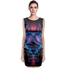 Blue Heart Fractal Image With Help From A Script Classic Sleeveless Midi Dress by Simbadda