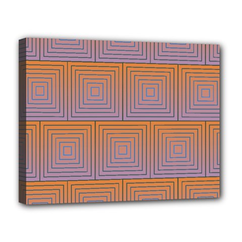 Brick Wall Squared Concentric Squares Canvas 14  X 11  by Simbadda