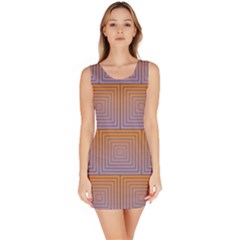 Brick Wall Squared Concentric Squares Sleeveless Bodycon Dress by Simbadda