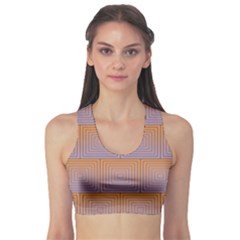 Brick Wall Squared Concentric Squares Sports Bra by Simbadda