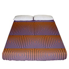 Brick Wall Squared Concentric Squares Fitted Sheet (california King Size) by Simbadda