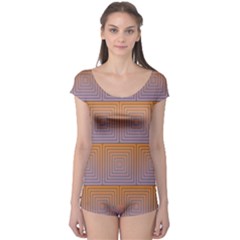 Brick Wall Squared Concentric Squares Boyleg Leotard  by Simbadda