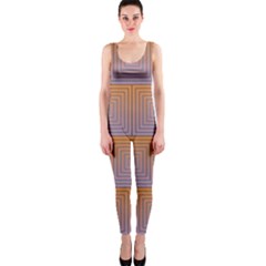 Brick Wall Squared Concentric Squares Onepiece Catsuit by Simbadda