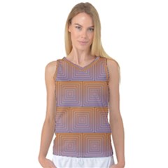 Brick Wall Squared Concentric Squares Women s Basketball Tank Top by Simbadda