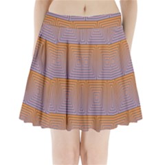 Brick Wall Squared Concentric Squares Pleated Mini Skirt by Simbadda