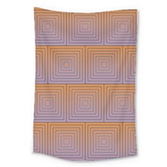 Brick Wall Squared Concentric Squares Large Tapestry by Simbadda