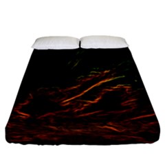 Abstract Glowing Edges Fitted Sheet (california King Size) by Simbadda