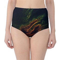 Abstract Glowing Edges High-waist Bikini Bottoms by Simbadda