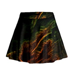 Abstract Glowing Edges Mini Flare Skirt by Simbadda