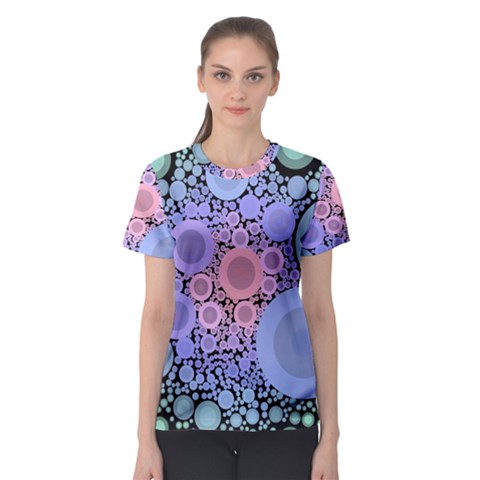 An Abstract Background Consisting Of Pastel Colored Circle Women s Sport Mesh Tee by Simbadda