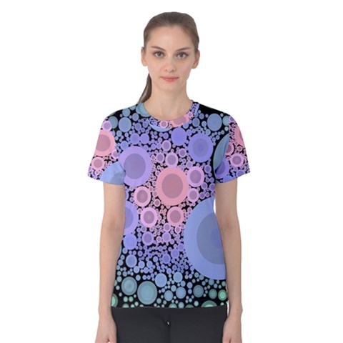 An Abstract Background Consisting Of Pastel Colored Circle Women s Cotton Tee by Simbadda