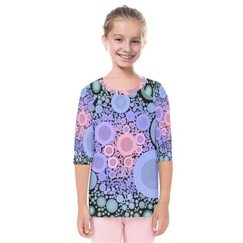 An Abstract Background Consisting Of Pastel Colored Circle Kids  Quarter Sleeve Raglan Tee by Simbadda