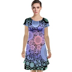 An Abstract Background Consisting Of Pastel Colored Circle Cap Sleeve Nightdress by Simbadda