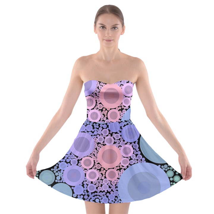 An Abstract Background Consisting Of Pastel Colored Circle Strapless Bra Top Dress