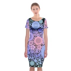 An Abstract Background Consisting Of Pastel Colored Circle Classic Short Sleeve Midi Dress by Simbadda