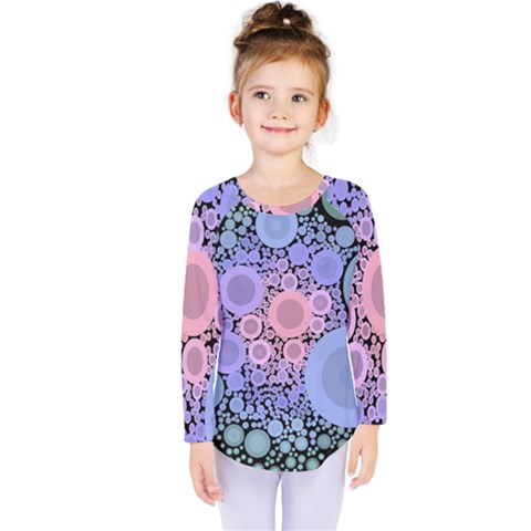 An Abstract Background Consisting Of Pastel Colored Circle Kids  Long Sleeve Tee by Simbadda