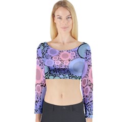 An Abstract Background Consisting Of Pastel Colored Circle Long Sleeve Crop Top by Simbadda