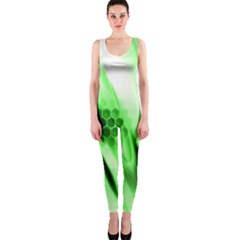 Abstract Background Green Onepiece Catsuit by Simbadda