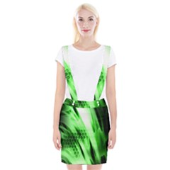 Abstract Background Green Suspender Skirt by Simbadda