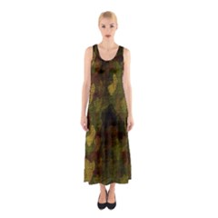 Textured Camo Sleeveless Maxi Dress by Simbadda