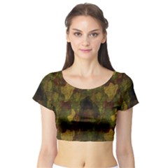 Textured Camo Short Sleeve Crop Top (tight Fit) by Simbadda